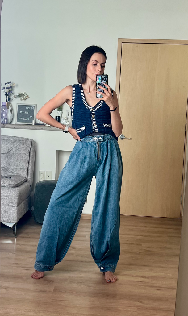 DENIM BALLOON PANTS 