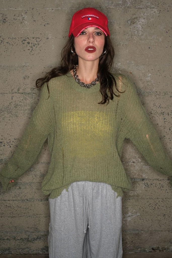 Suéter distressed verde