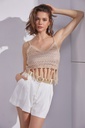 Crochet fringe top