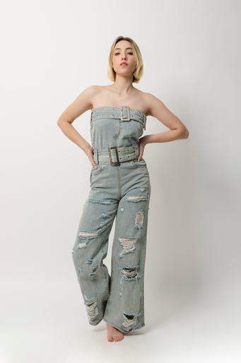 JUMPSUIT STRAPLESS DENIM 