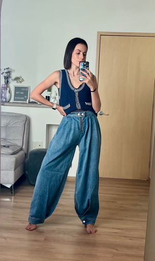 DENIM BALLOON PANTS 